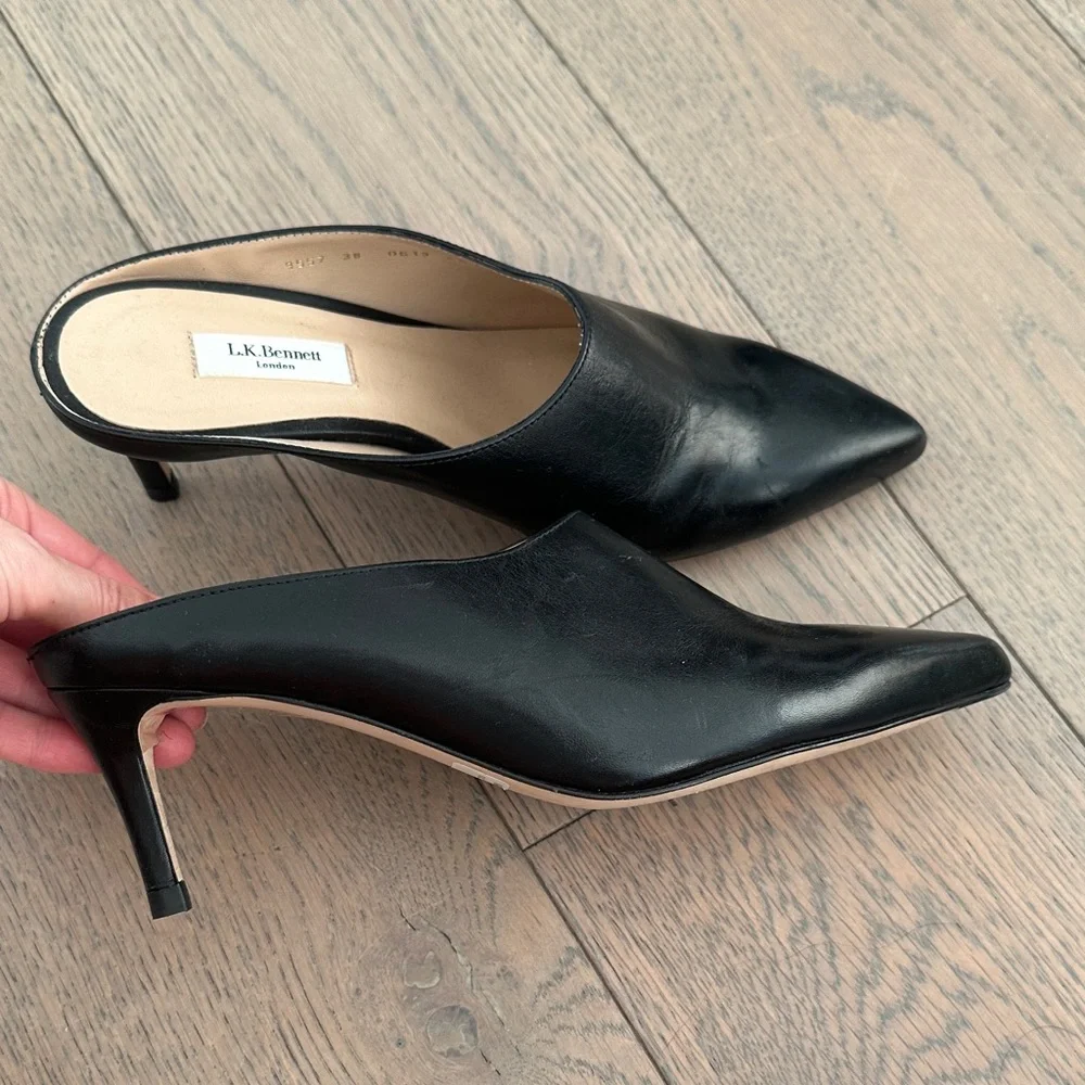 LK Bennett Classic Black Leather Mules. EU38 - Picture 4 of 4